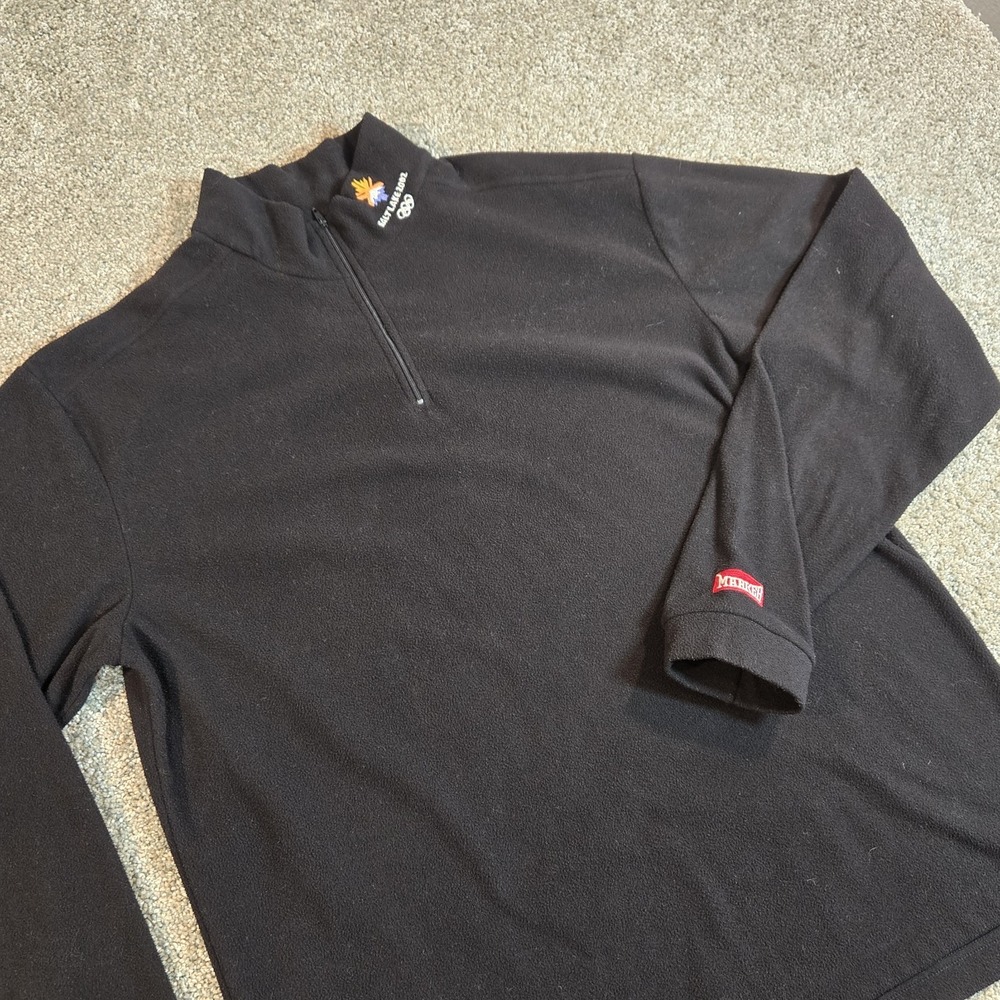 Team USA L Salt Lake City Olympics 1/4 Zip Fleece Men Pullover Embroidered Black